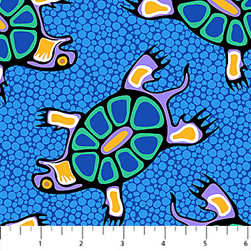 Fabric, Sacred Earth Turtles Blue Multi 27108-44