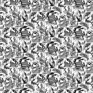 Fabric, Sacred Earth White/Black Loon 27111-10