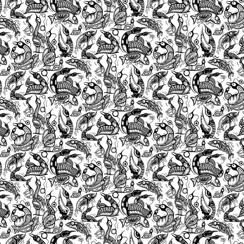 Fabric, Sacred Earth White/Black Loon 27111-10