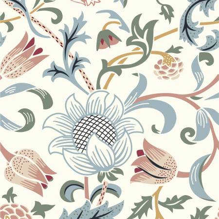 Fabric,  William Morris, Nature's Garden, Organic 2988C-04