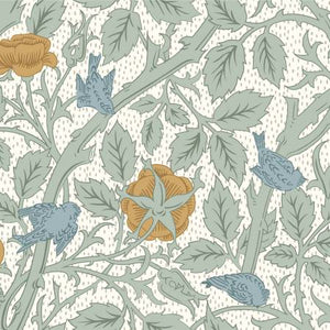 Fabric,  William Morris, Nature's Garden, Tom Tit 2988C-01