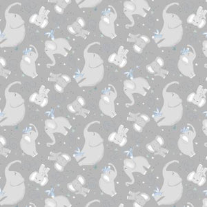 Fabric, Safari Lullaby, Gray Elephant Toss 36264-991