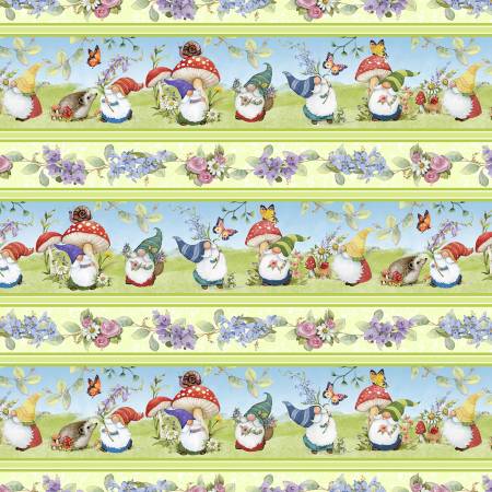 Fabric, Gnome-Grown, Multi Repeating Stripe # 39872-743