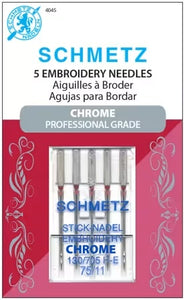 Schmetz, Machine Embroidery Needle Chome 75/11
