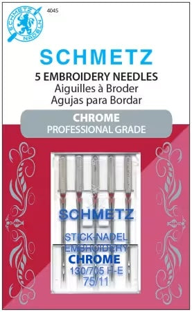 Schmetz, Machine Embroidery Needle Chome 75/11