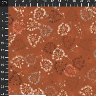 Fabric, Knit, Avalana Jersey Floral Brown, 419-1064
