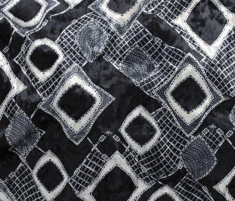 Fabric, Digital Velvet Print Black/Grey  42562-05