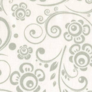 Fabric, 108" Wide Back, Grey/White Tone on Tone Scroll  48496-GW