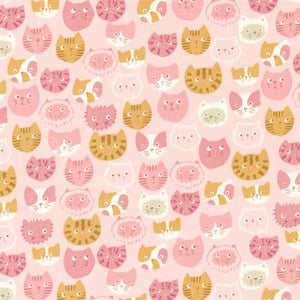Fabric, Here Kitty Kitty by Stacy Iest Pink Heads 520830-17