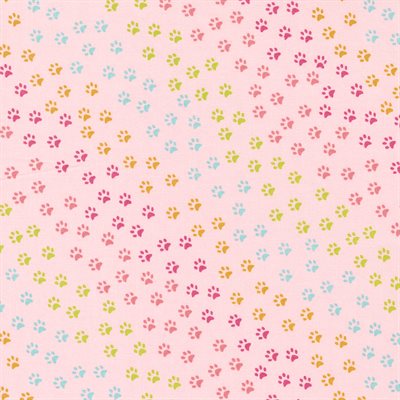 Fabric, Here Kitty Kitty by Stacy Iest, Pink Paws 520835-17