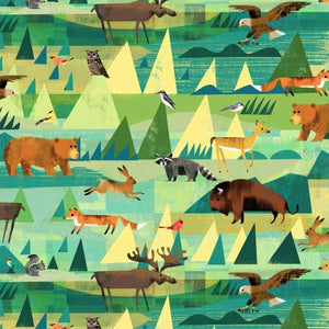 Fabric, Wild North, Teal The Great Outdoors # 53934D-2