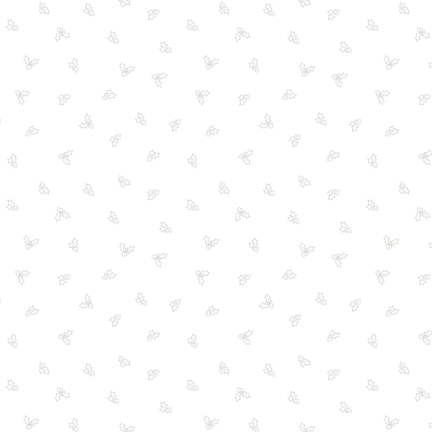 Fabric, White on White Pixie Holly, 54616-1