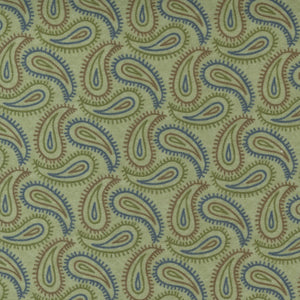 Fabric Fall Fantasy Flannel, Green Paisley, 56841F-22