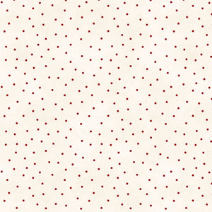 Fabric, Natural/Red Basic Scattered Dots, Beautiful Basics Collection 8119M-ER