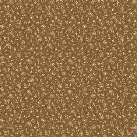 Fabric, Countryside by Kaye England Collection, Brown Small Floral Toss 98752-212