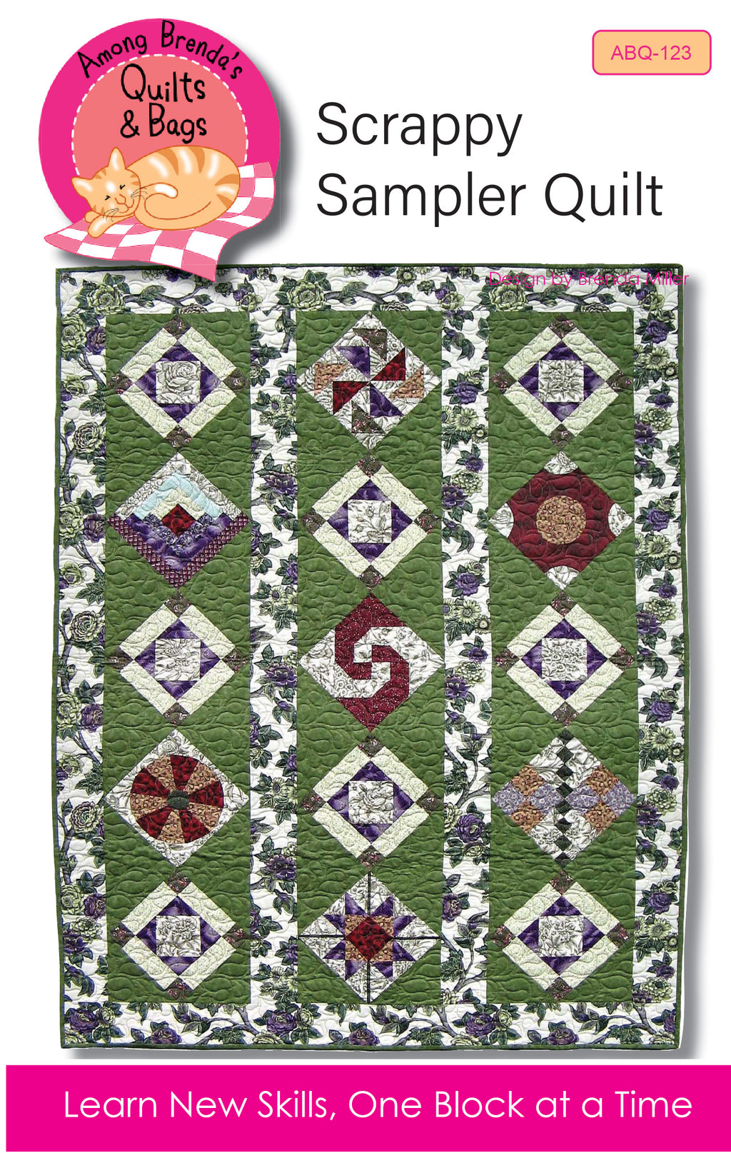 Pattern, Scrappy Sampler Quilt, Block of the Month ABQ-123