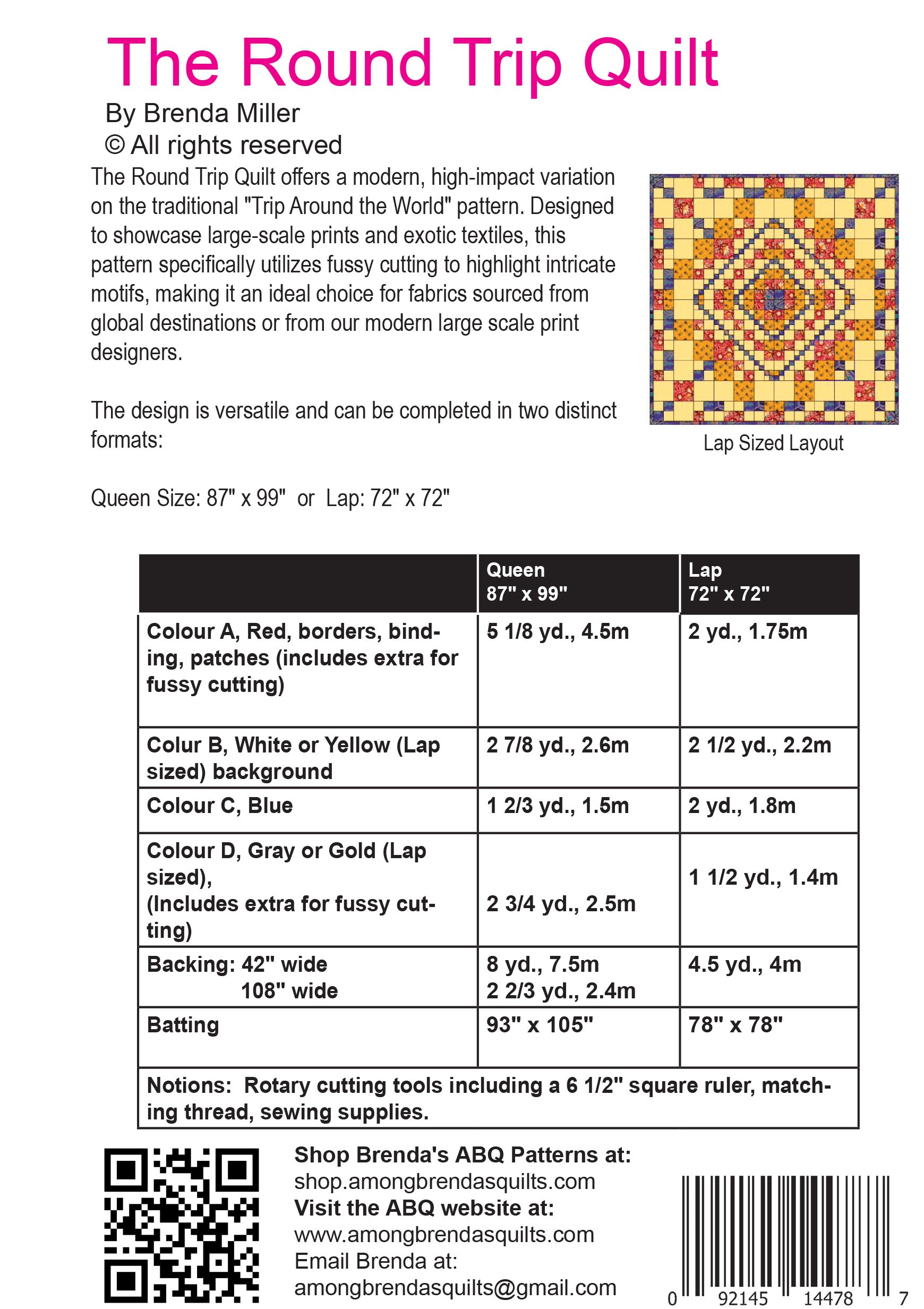 Pattern, Round Trip Quilt ABQ-124