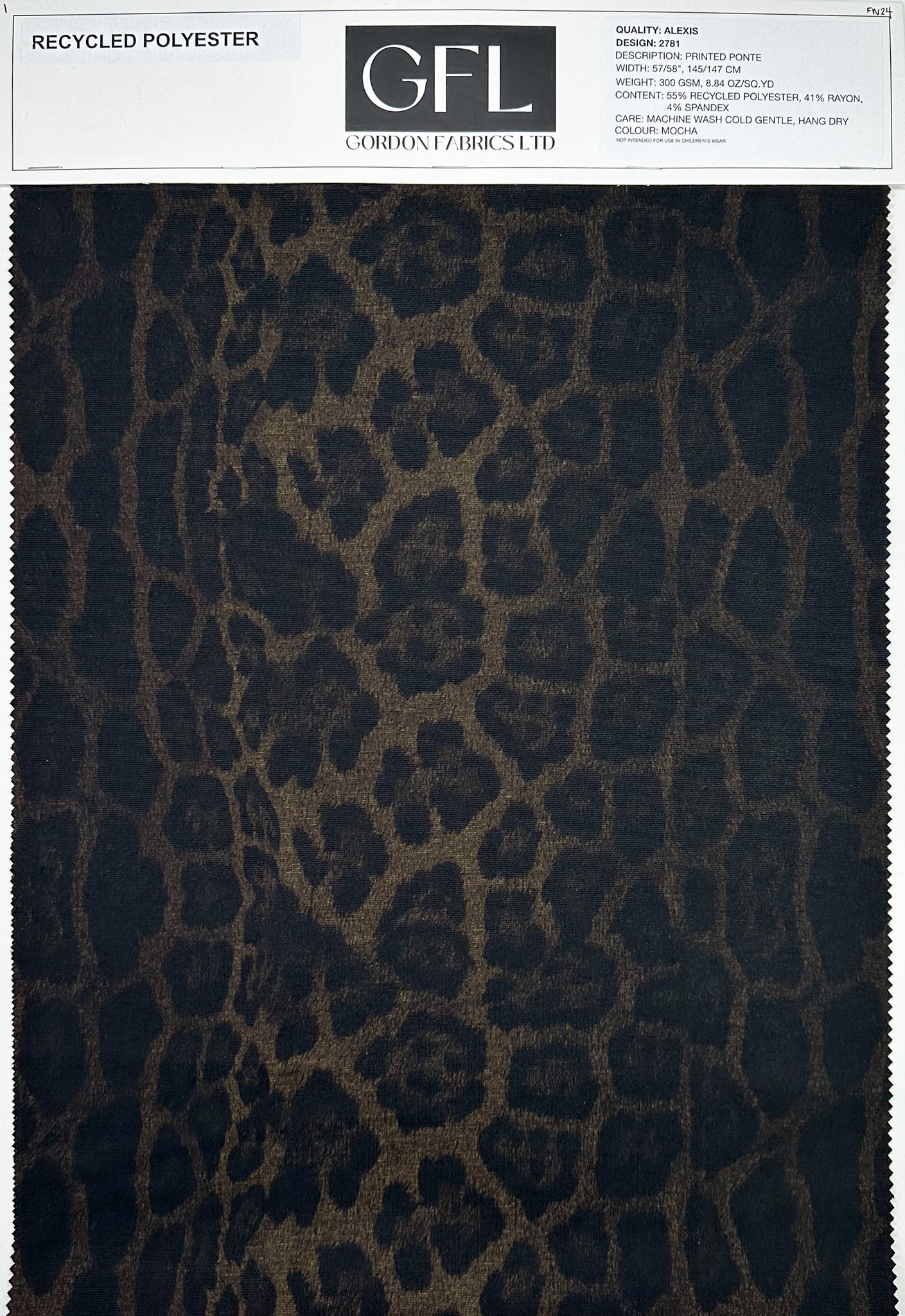Fabric, Knit Ponte De Roma, Alexis Leopard