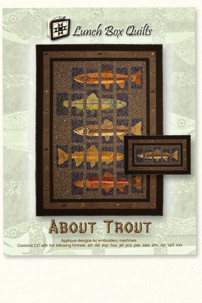 Machine Embroidery Pattern,About Trout QPAT1