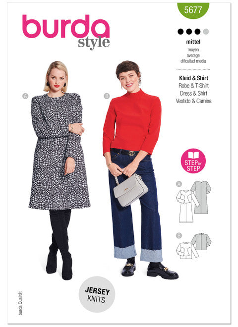 Pattern, Burda, 5677, Misses' Dress & Shirt