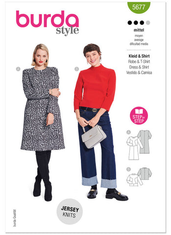 Pattern, Burda, 5677, Misses' Dress & Shirt