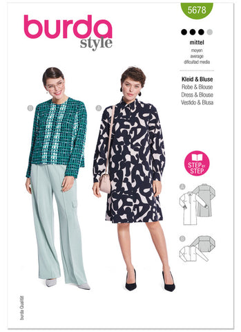 Pattern, Burda, 5678, Misses' Dress & Blouse