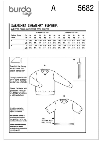 Pattern, Burda, 5682, Mens Sweater & T-Shirt