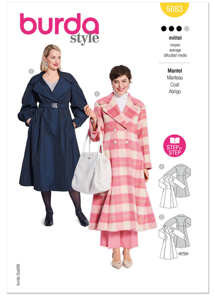 Pattern, Burda, 5683, Misses' Coat