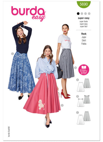 Pattern, Burda, 5690, Misses' Skirts