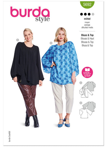 Pattern, Burda, 5692 Misses' Blouse and Shirt