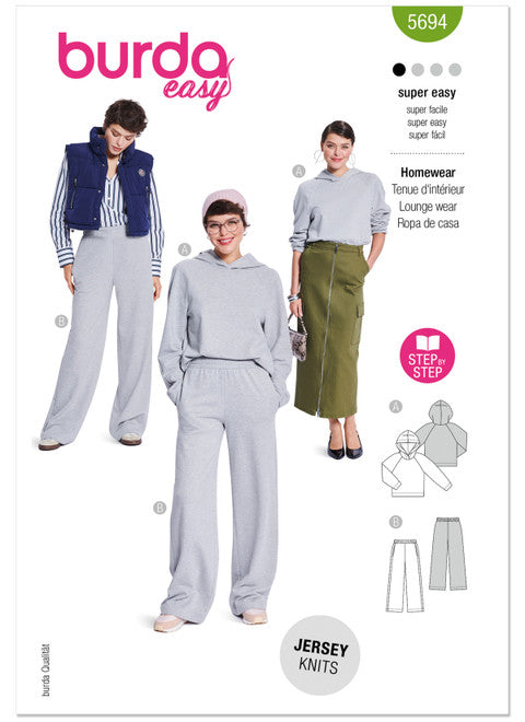 Pattern, Burda, 5694 Misses' Sweater and Sweatpants