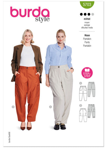 Pattern, Burda, 5703 Misses' Trousers