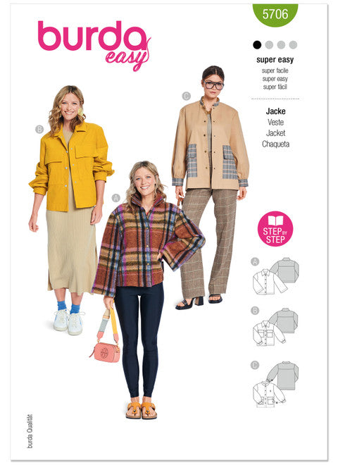 Pattern, Burda, 5706 Misses' Jackets