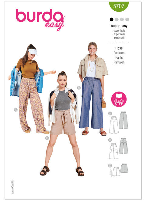 Pattern, Burda, 5707 Misses' Trousers
