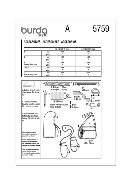 Burda, 5759, Accessories