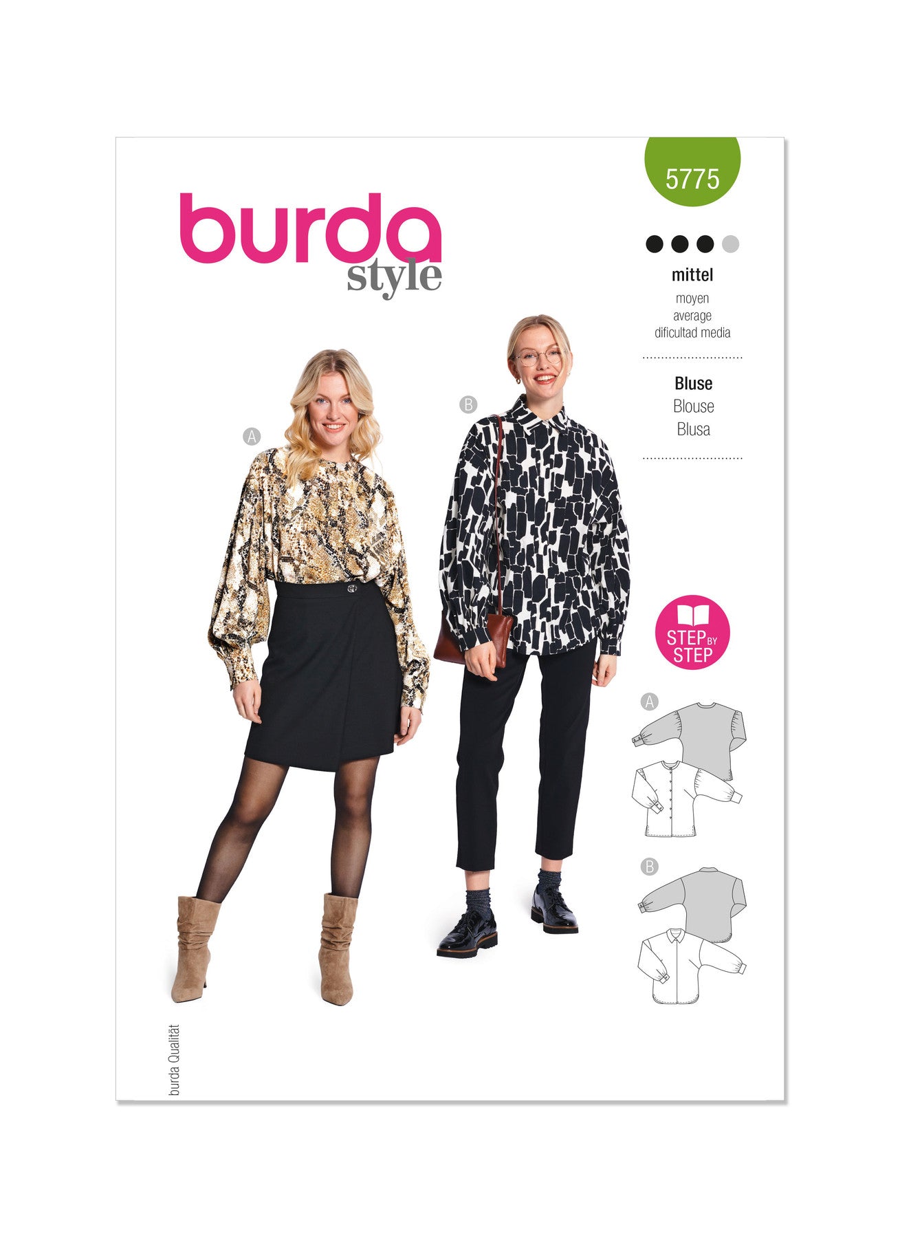 Burda, 5775, Misses Blouses