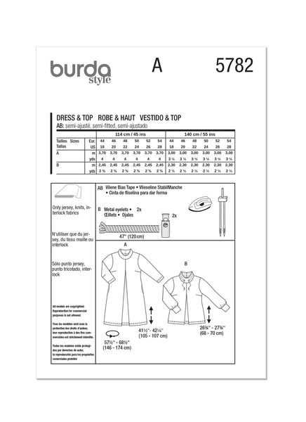 Burda, 5782, Misses Dresses and Tunic