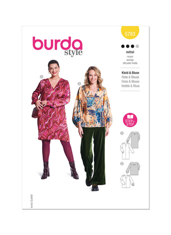 Burda, 5783, Misses Dress and Blouse