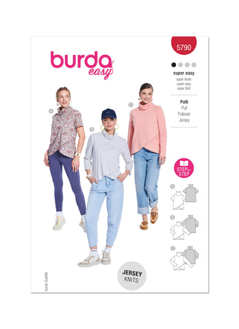 Burda, 5790, Misses Tops