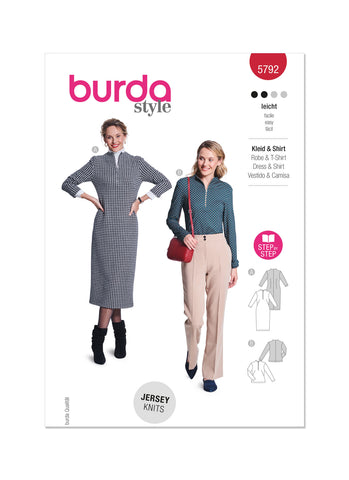 Burda, 5792, Misses Dress and Top