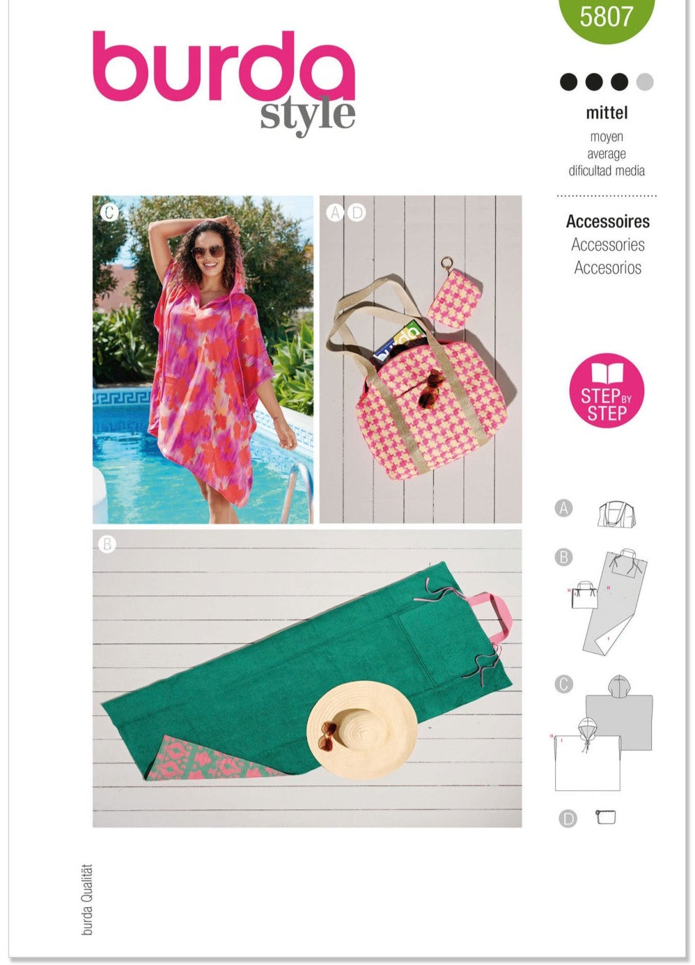 Pattern, Burda, 5807, Beach Accesories