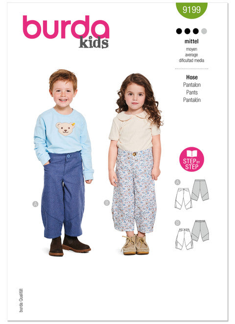 Pattern, Burda, 9199 Children's Bloomers
