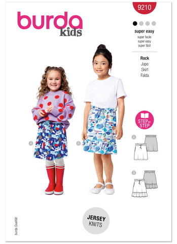 Pattern, Burda, 9210 Children's Mini Skirts