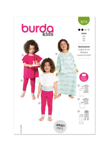 Burda, 9218, Children's Sleepwear