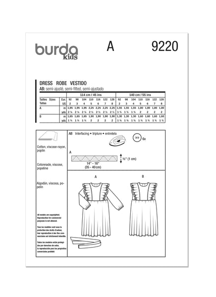 Burda, 9220, Children's Dresses