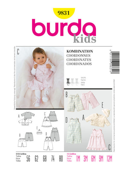 Pattern, Burda, 9831, Baby Co-ordinates