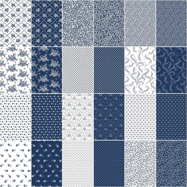 Fabric, Pre-cut, 2 1/2" Strips, Classic Keepsakes in Blue