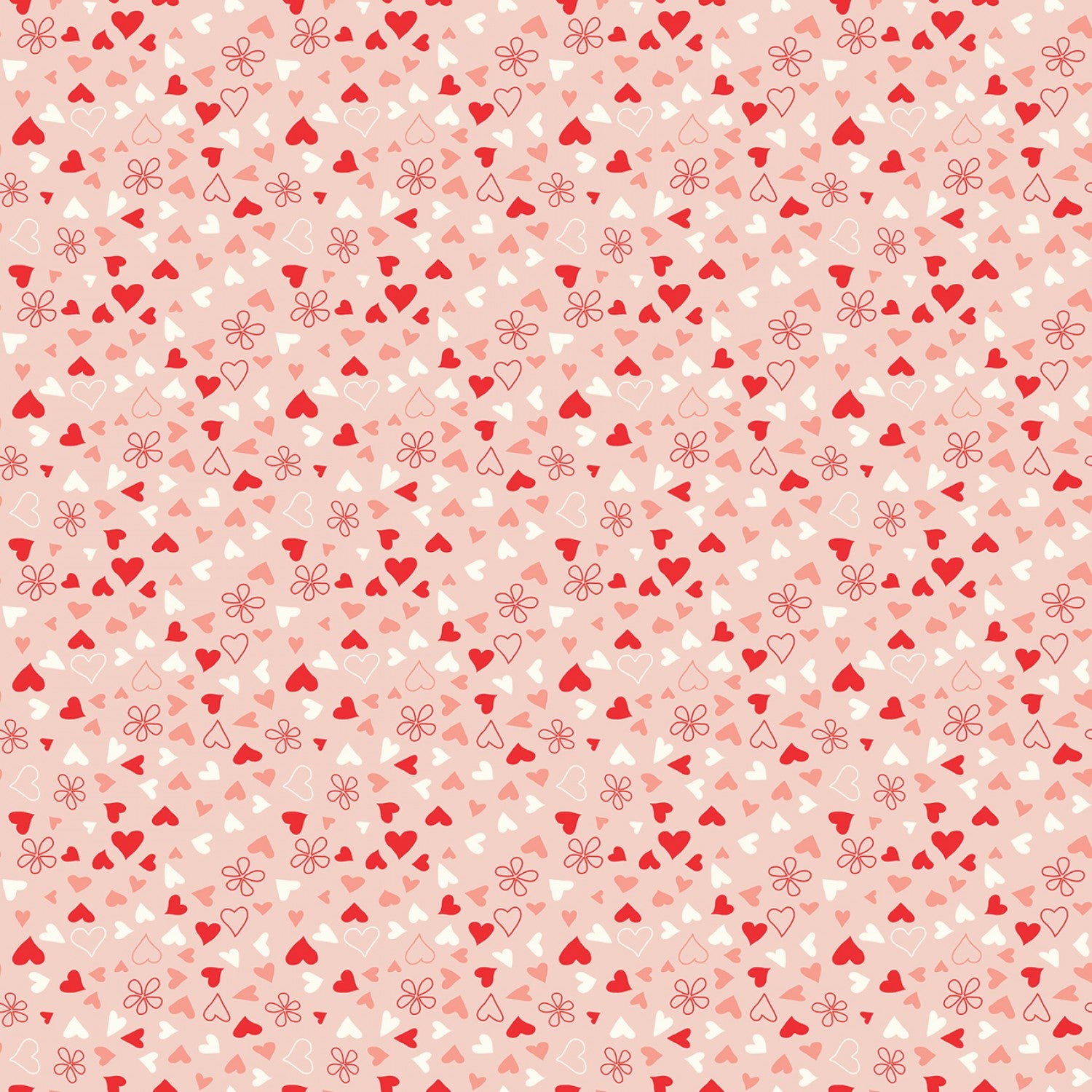 Fabric, I Love Us Scattered Hearts C13964R-BLUSH