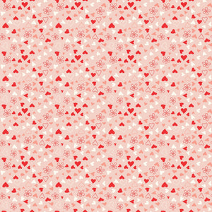 Fabric, I Love Us Scattered Hearts C13964R-BLUSH