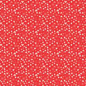 Fabric, I Love Us Scattered Hearts C13964R-Red